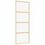 Auksinės stumdomos durys 76x205 cm su stiklu ir aliuminiu