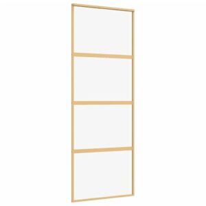 Auksinės stumdomos durys 76x205 cm su stiklu ir aliuminiu