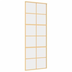 Auksinės stumdomos durys 76x205 cm stiklas ir aliuminis