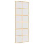 Stumdomos auksinės durys 76x205cm stiklas aliuminis