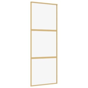 Stumdomos durys auksinės 76x205cm stiklas ir aliuminis