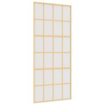 Stumdomos durys auksinės 90x205cm su stiklu ir aliuminiu