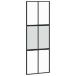 Stumdomos durys juodos 76x205cm grūdintas stiklasaliuminis
