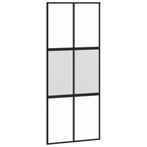 Stumdomos durys juodos 90x205cm grūdintas stiklasaliuminis | Belsilt