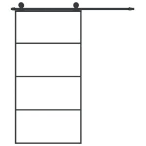 Stumdomos juodos durys 1025x205cm su įranga VidaXL