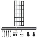 Stumdomos durys 76x205 cm ESG ir aliuminis juodos