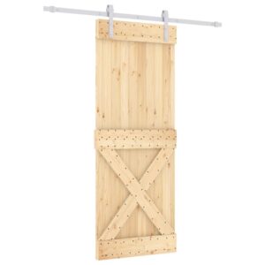 Stumdomos pušies durys 80x210 cm su įranga VidaXL