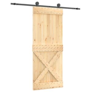 Stumdomos durys 85x210cm pušies masyvas su įranga  belsilt