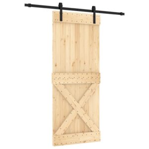 Stumdomos durys 85x210 cm pušies mediena ir plienas