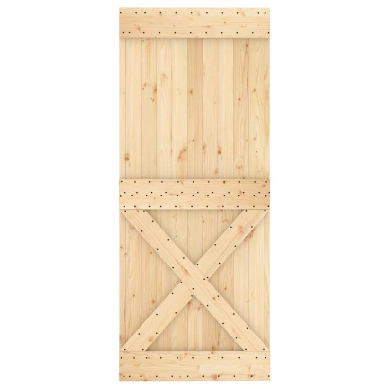 Stumdomos durys 85x210 cm pušies mediena ir plienas