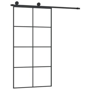 VidaXl stumdomos durys 1025x205 cm ESG stiklas juodos spalvos