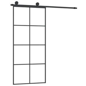 Stumdomos durys su įrangos rinkiniu vidaXL, 90x205 cm., Juoda