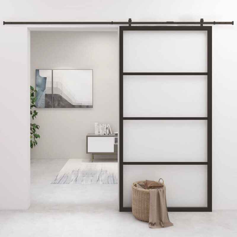 VidaXL stumdomos durys 1025×205 cm juoda  patvarios ir stilingos