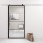 VidaXL stumdomos durys 1025×205 cm juoda  patvarios ir stilingos