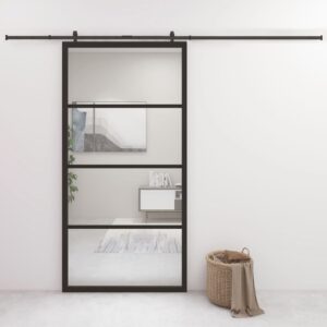VidaXL stumdomos durys 1025×205 cm juoda  patvarios ir stilingos