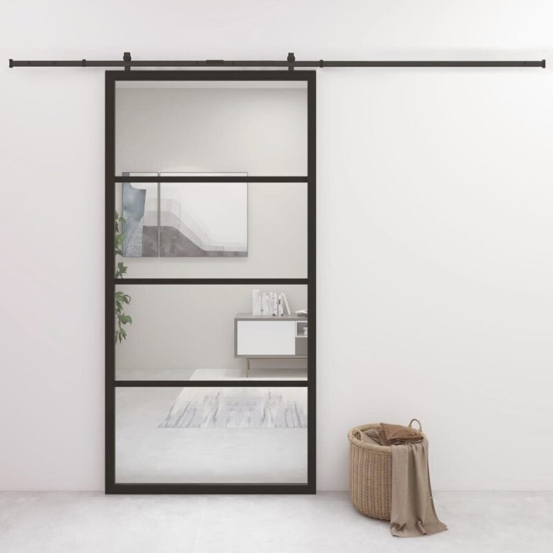 VidaXL stumdomos durys 1025×205 cm juoda  patvarios ir stilingos