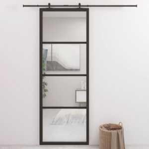 Stumdomos durys vidaXL 76x205 cm, Juoda