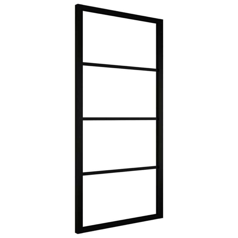 Stumdomos durys vidaXL 90x205 cm juodos  belsilt