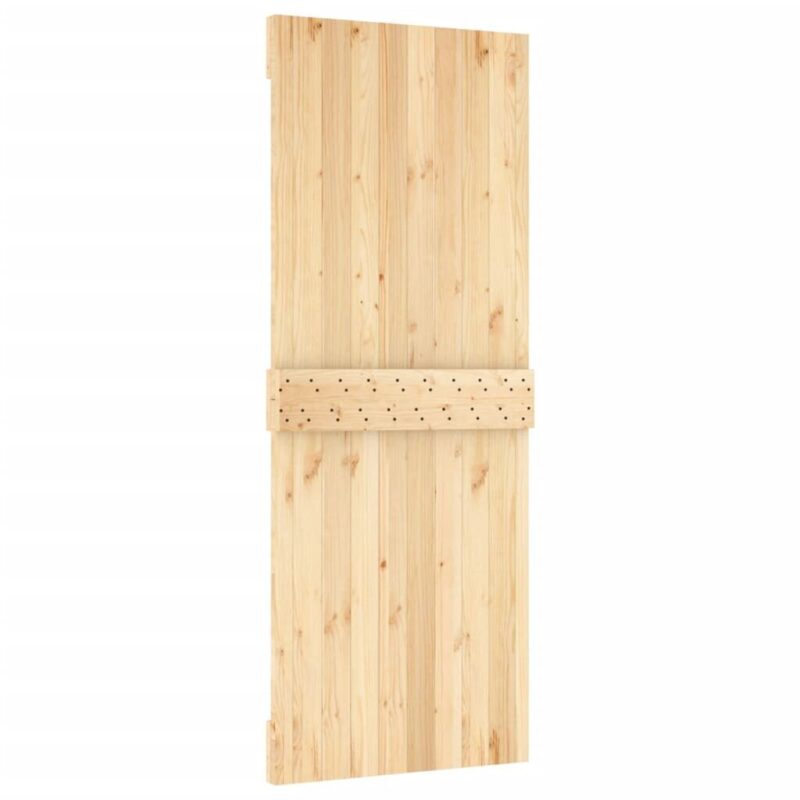 Stumdomos vidaus durys 80x210cm iš pušies medienos su įranga
