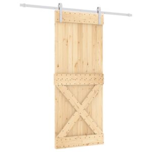 VidaXL stumdomos pušies vidaus durys 85x210 cm su įranga