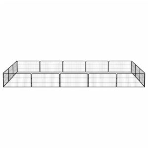 Šunų aptvaras vidaXL 16 segmentų juodas 100×50 cm