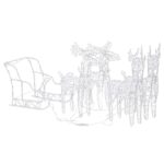 Kalėdiniai elniai ir rogės  šviečianti dekoracija su LED