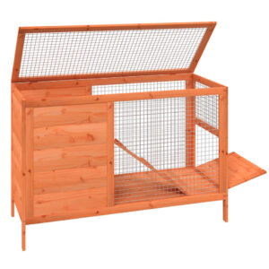 Rudas triušių narvas 103x44x69,5 cm iš pušies medienos