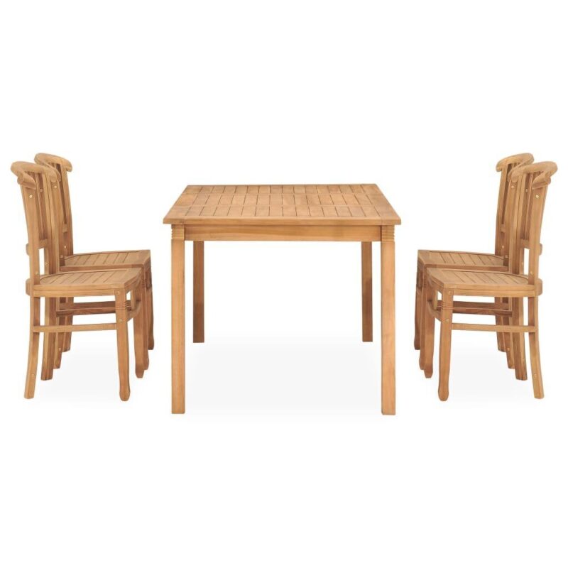 Valgomojo komplektas vidaXL 5 dalių, rudas - Image 2