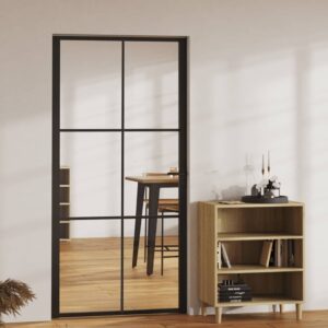 Vidaus durys vidaXL 1025x2015 cm juodos stiklinės