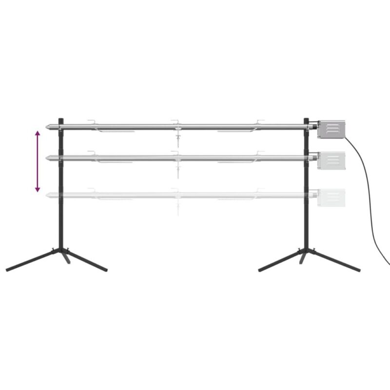vidaXL automatinė kepsninė su varikliu, nerūdijantis plienas 150cm