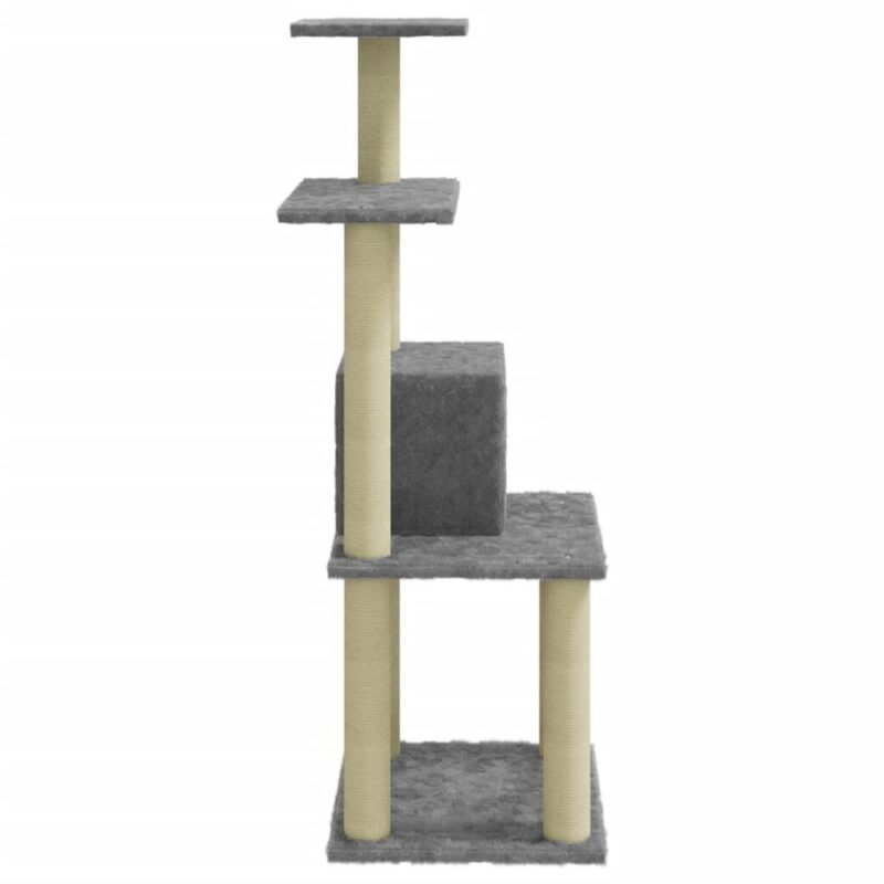 vidaXL Draskyklė katėms su stovais iš sizalio, šviesiai pilka, 105cm - Image 4