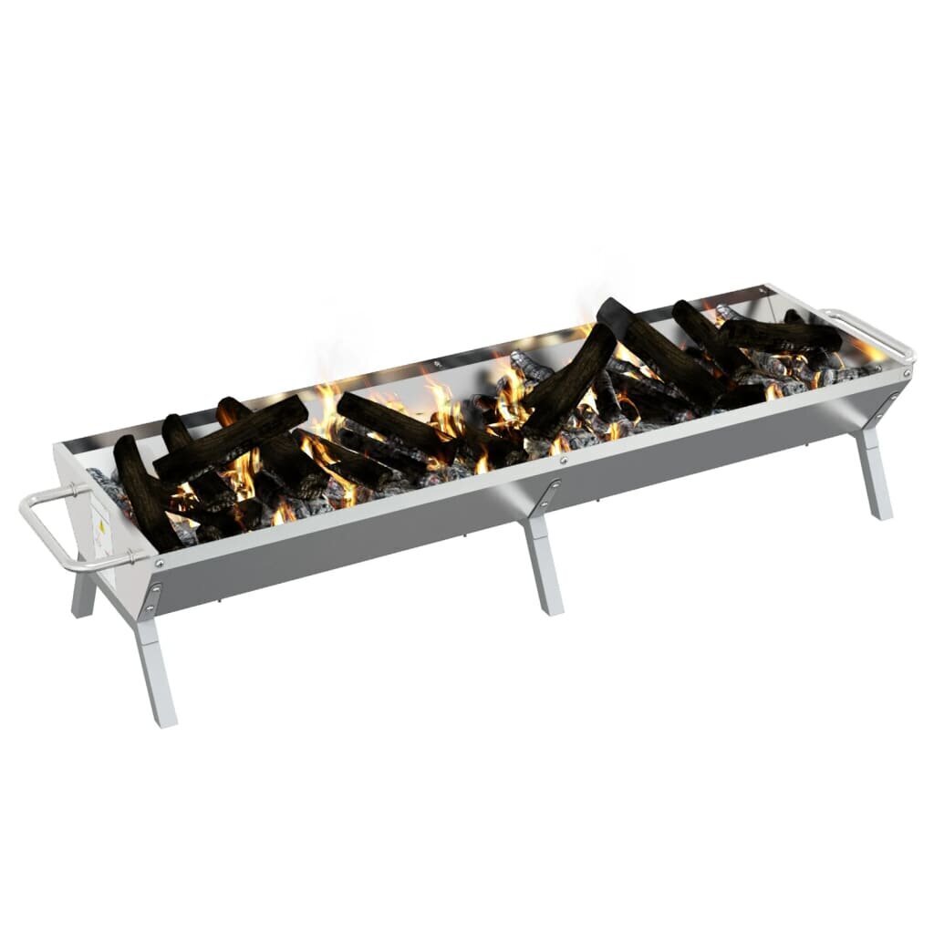 vidaxlkepsninesidabrinis158x42x31cmplienasf7141kainareference  belsilt Rust metalinė vidaXL nerūdijančio plieno kepsninė 158x42x31 cm
