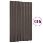 Rudos vidaXL stogo plokštės 36 vnt 60x36 cm plienas