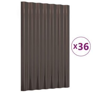 Rudos vidaXL stogo plokštės 36 vnt 60x36 cm plienas