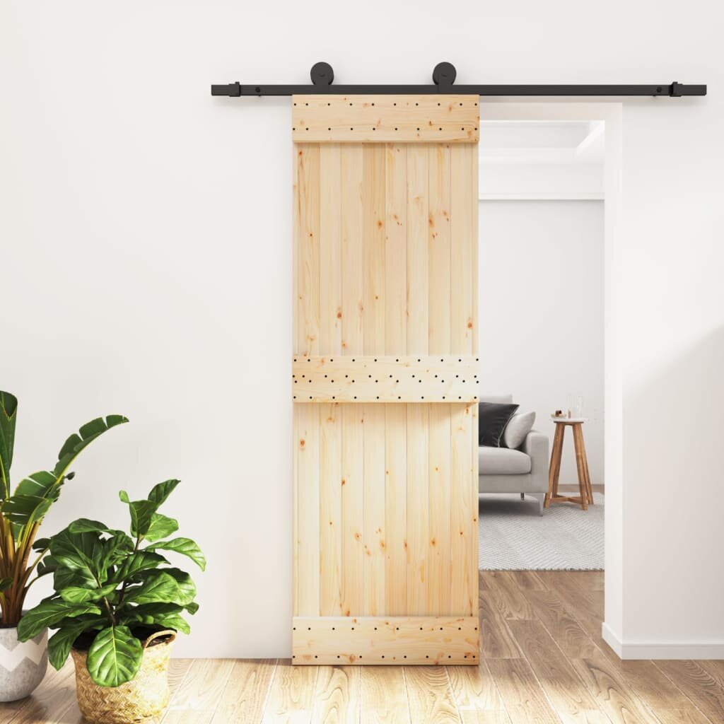 vidaxlstumdomosduryssuirangosrinkiniu70x210cm0926ckainareference belsilt VidaXL stumdomos durys 70x210 cm iš pušies masyvo su įranga