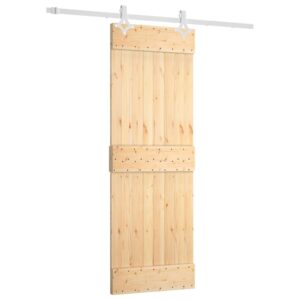 vidaXL stumdomos durys 70x210cm iš pušies medienos masyvo