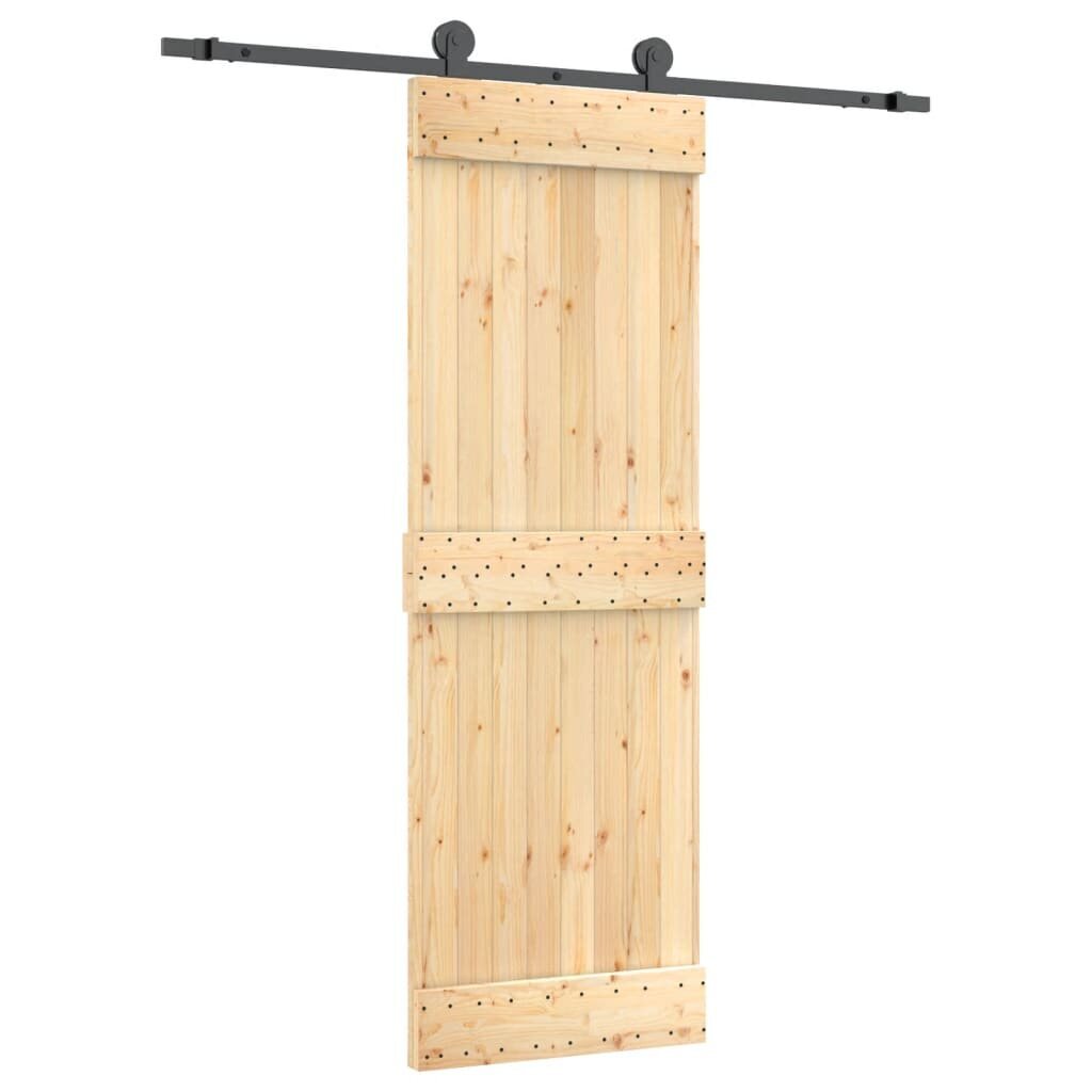 vidaxlstumdomosduryssuirangosrinkiniu70x210cm54dc4reference belsilt VidaXL stumdomos durys 70x210 cm iš pušies masyvo su įranga
