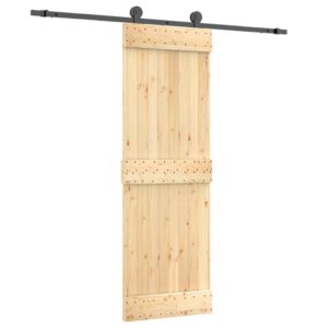 VidaXL stumdomos durys 70x210 cm pušies mediena bei įranga
