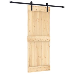 VidaXL stumdomos durys 80x210cm iš pušies masyvo