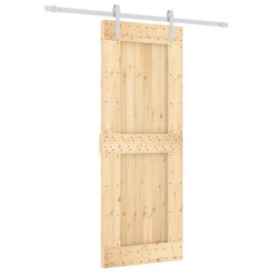 vidaXL stumdomos durys 80x210cm pušies masyvas tvirti bėgeliai