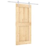 VidaXL stumdomos durys 90x210 cm pušies masyvas balta