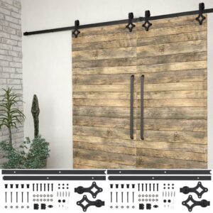 vidaXL stumdomų durų įrangos rinkinys 200cm plienas juodas