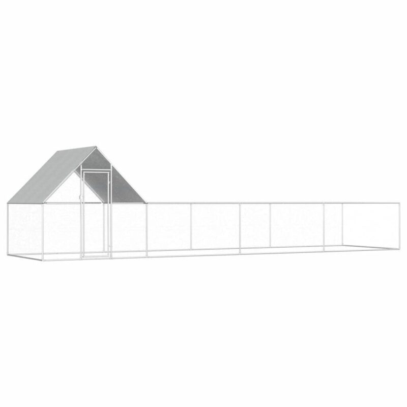 Voljeras 8x2x2m sidabrinis – tvirta ir erdvi vištidė