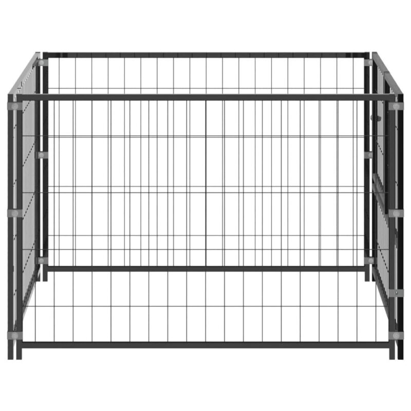 Voljeras šunims, 100x100x70 cm, juodas - Image 3
