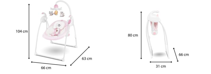 Išmaniosios sūpynės-gultukas Lionelo Robin, pink (su Sound Detect programa) - Image 9