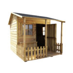 Medinis vaikų žaidimų namelis Giliukas su terasa 4IQ