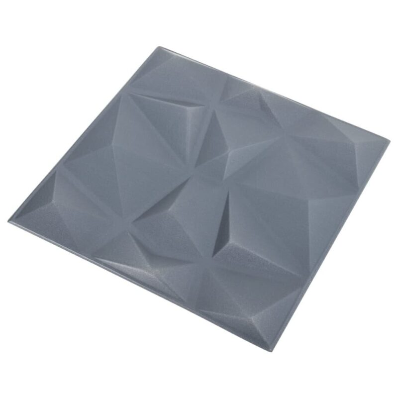 3D sienų plokštės, 48vnt., deimantų pilkos, 50x50cm, 12m² - Image 3