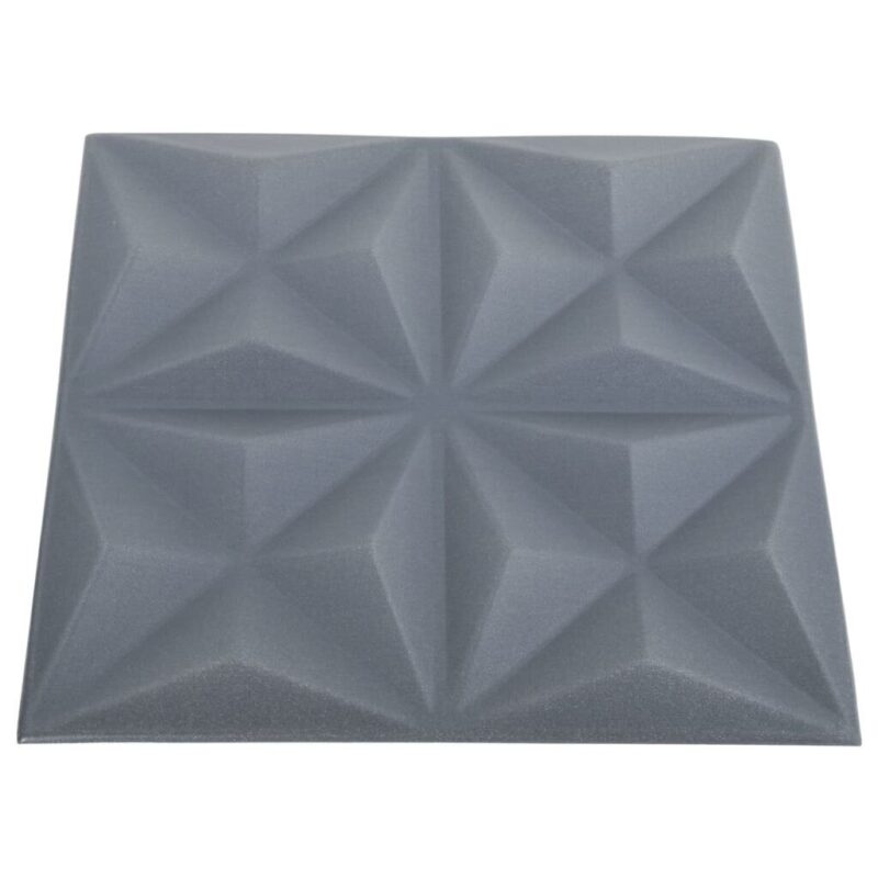 3D sienų plokštės, 48vnt., origami pilkos, 50x50cm, 12m² - Image 4