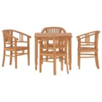 5 ių dalių sodo valgomojo komplektas vidaXL rudas