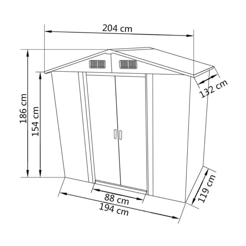 Metalinis sodo namelis 204x132x186 cm  patikimas sprendimas
